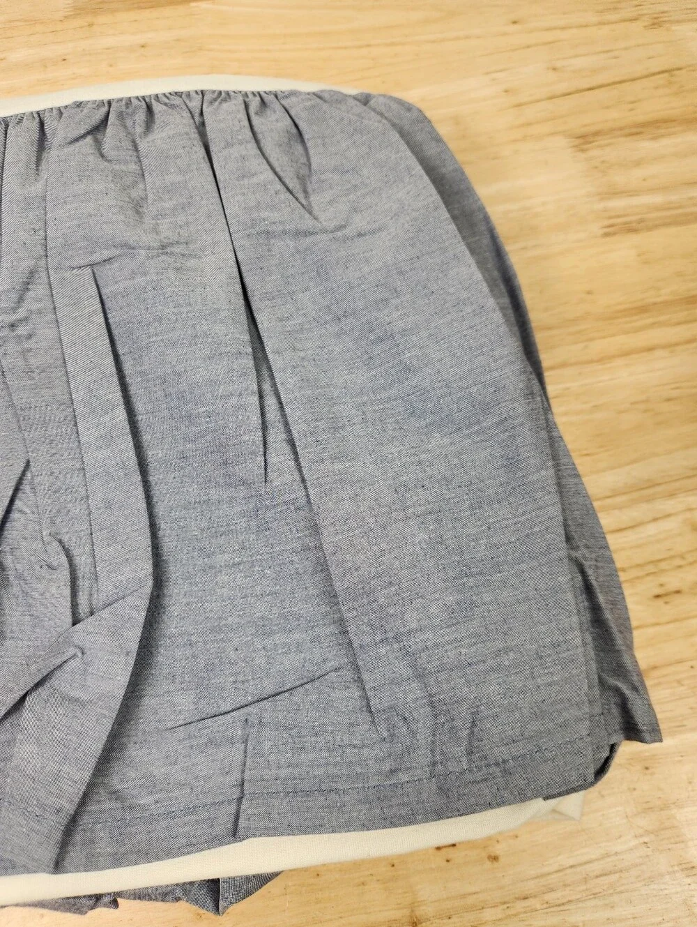 Pottery Barn Kids Blue Chambray Crib Bed Skirt Blue 28